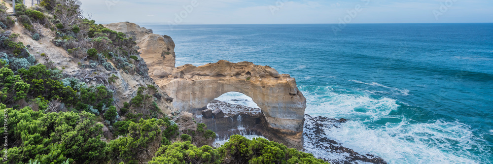 The Arch rock formation in Port Campbell National Park off the Great Ocean Road in Victoria, Australia.