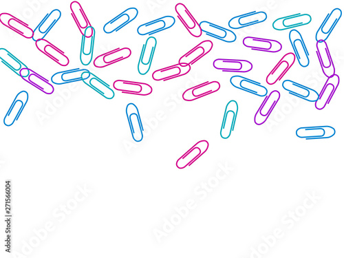 Stationary paperclips isolated on white background