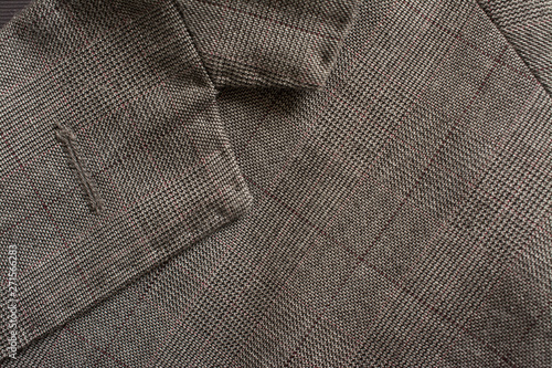 Detail of a man's business suit. Tailoring background