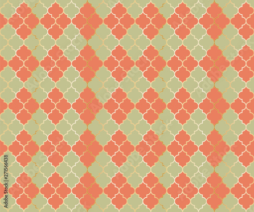 Eastern Mosque Vector Seamless Pattern. Argyle rhombus muslim fabric background.