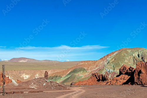 The Valle del Arcoiris rainbow valley in Atacama Desert  Chile