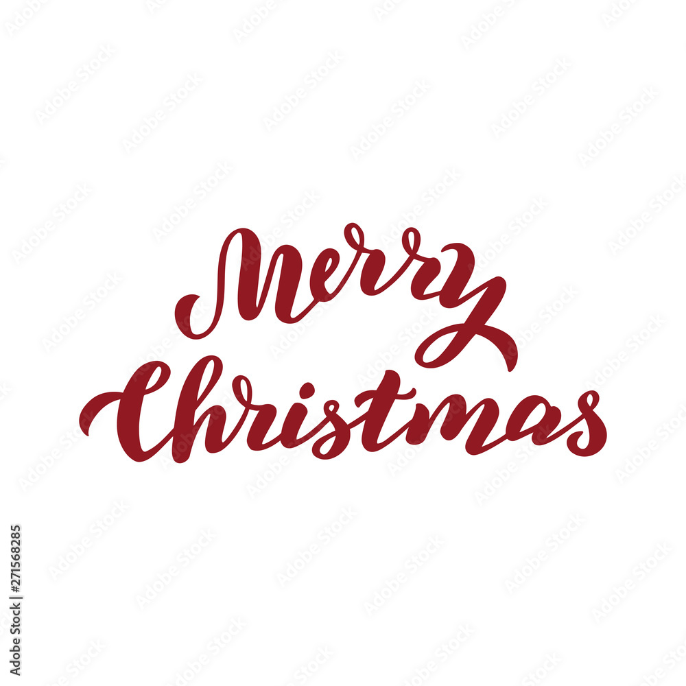 Merry Christmas hand written text. Holiday lettering xmas card. raster.