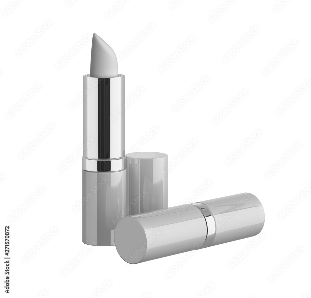 The mockup of lipstick on a white isolated background The mockup of lipstick on a white isolated background