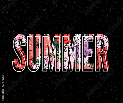 summer holiday slogan with pineapple and tropical flower illustration Sales Holiday Flyer Banner Poster