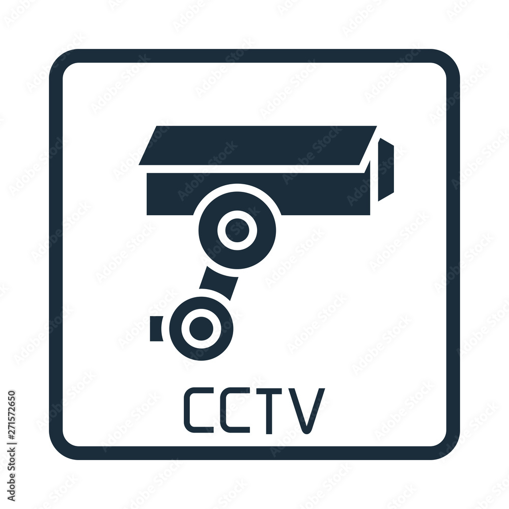 security camera symbol, CCTV square signage security camera symbol, CCTV square signage