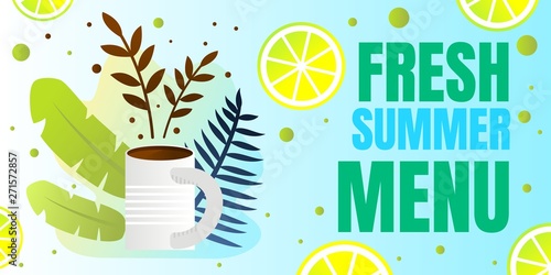Flat Banner Layout is Written Fresh Summer Menu.
