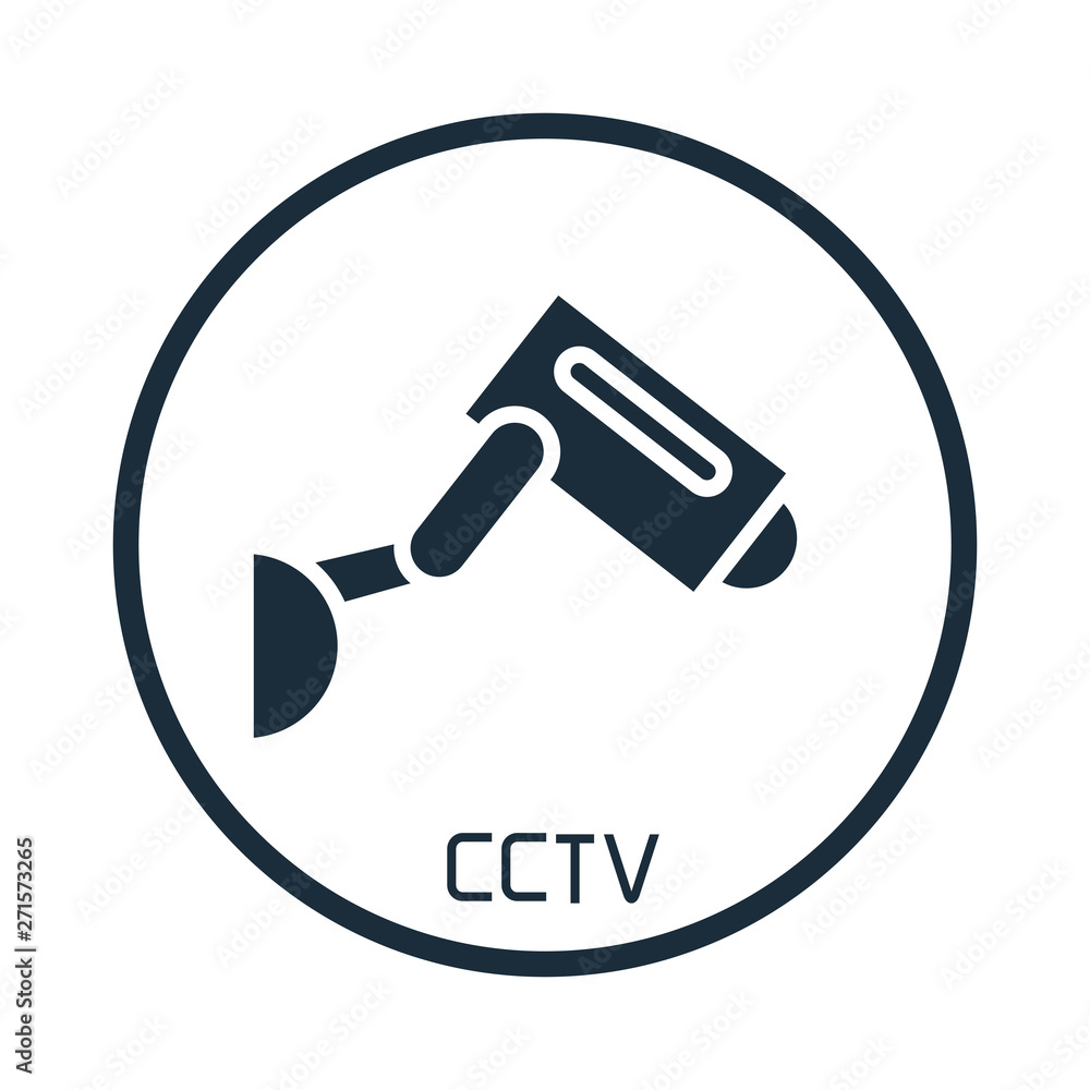CCTV, security camera symbol circle signage CCTV, security camera symbol circle signage