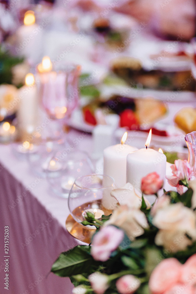 Obraz premium wedding ceremony decoration, chairs, arches, flowers and various decor