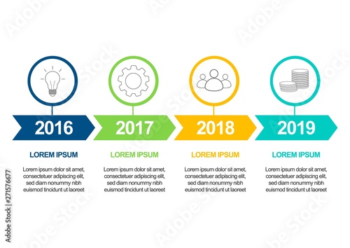 Business Infographic template. Design with numbers 4 options or steps.