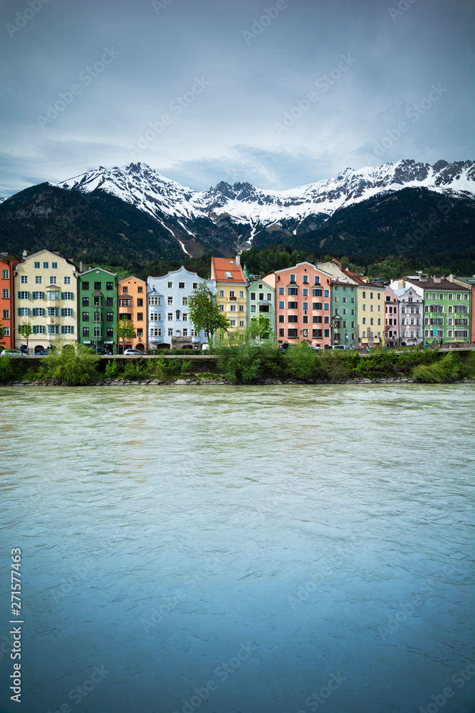View across the river at Innsbruck in Austria