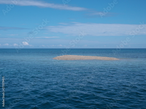 Okinawa,Japan-May 31, 2019: Barasu island, formed with pieces of coral: a very very small desolate island located north of Iriomote island.