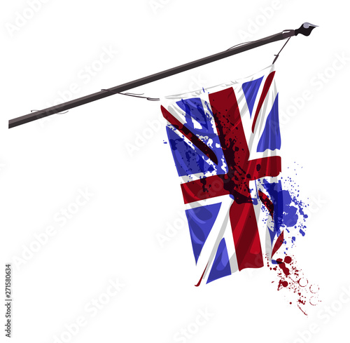 watercolor british flag watercolor paint vector illuatration clip art