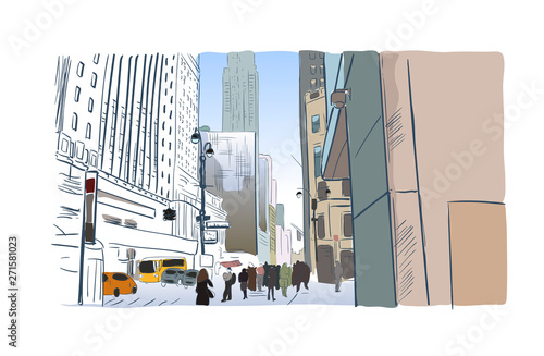 new york city sketch street illustrator watercolor