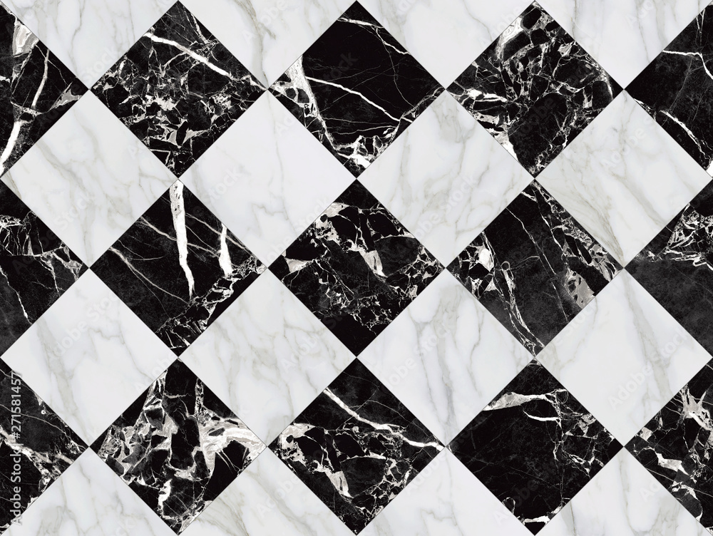Black and white marble bricks background, tile texture, seamless marble