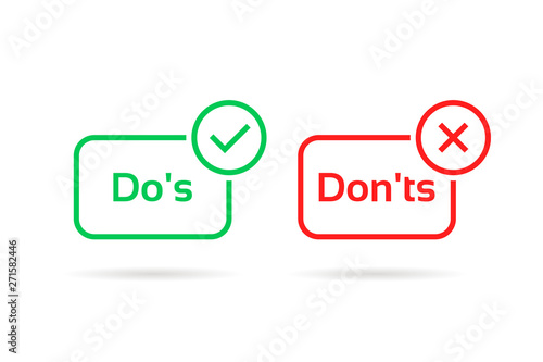 do s and don ts red and green badge