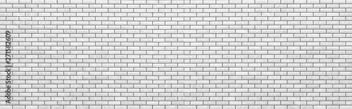 Panorama of White brick stone wall texture and seamless background