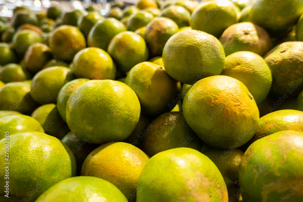 Fresh tangerines at a market stall, Close up focusl Fresh tangerines at a market stall, Close up focusl