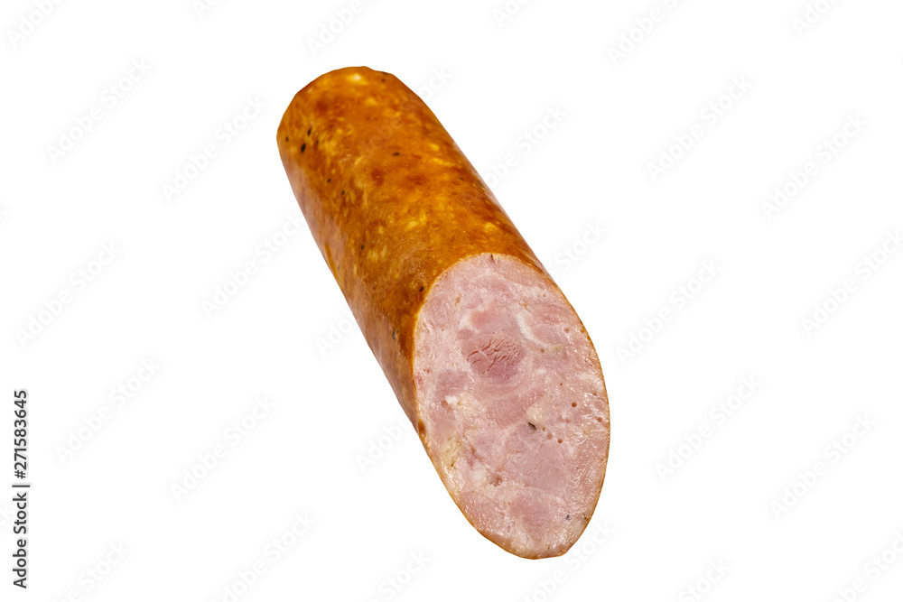 Smoked sausage isolated on white background Smoked sausage isolated on white background