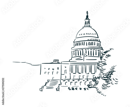 USA Washington sketch vector city line art