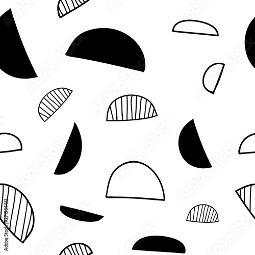 Minimalistic seamless geometric semicircle pattern