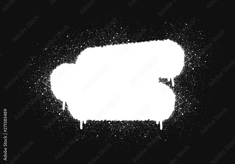 Graffiti frame box for text banner. Grunge spray background. Vector