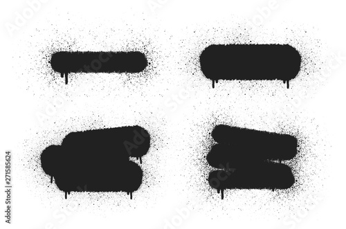 Graffiti frames set for text banner. Grunge spray background. Vector isolated illustration. Airbrush drip border.
