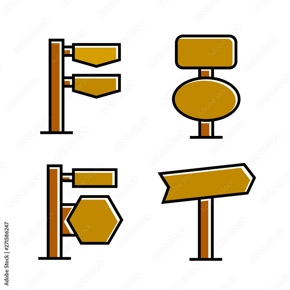 wood signboard, signage and signpost vector, brown theme wood signboard, signage and signpost vector, brown theme