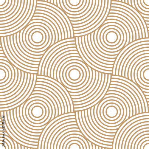 Abstract retro pattern of geometric shapes. Golden mosaic backdrop. Geometric wave of circles  background, vector