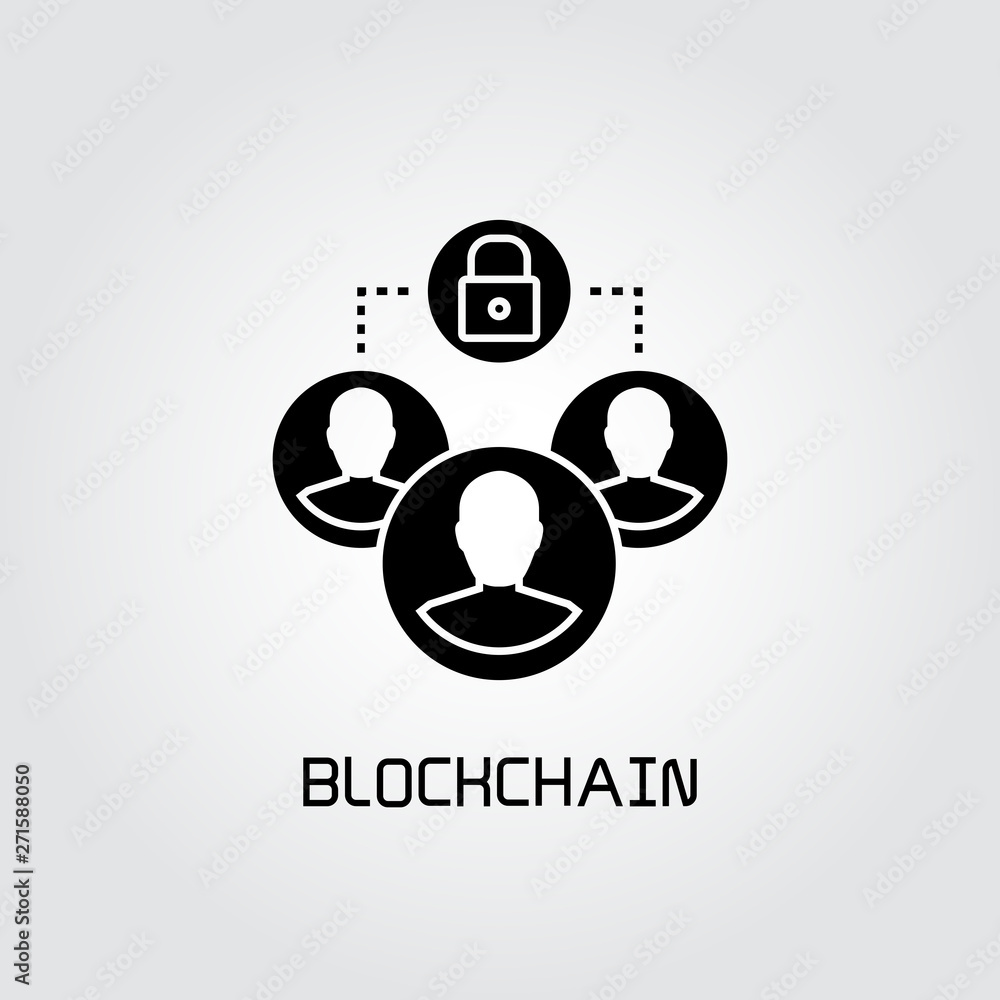 people group and key for blockchain concept icon people group and key for blockchain concept icon