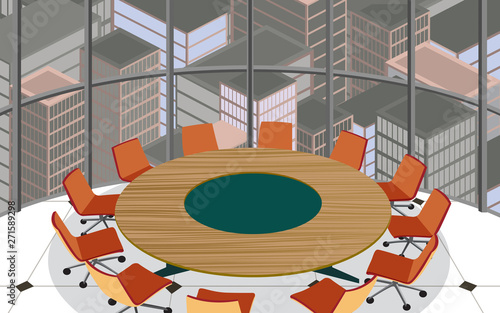 round table and chairs in the meeting room