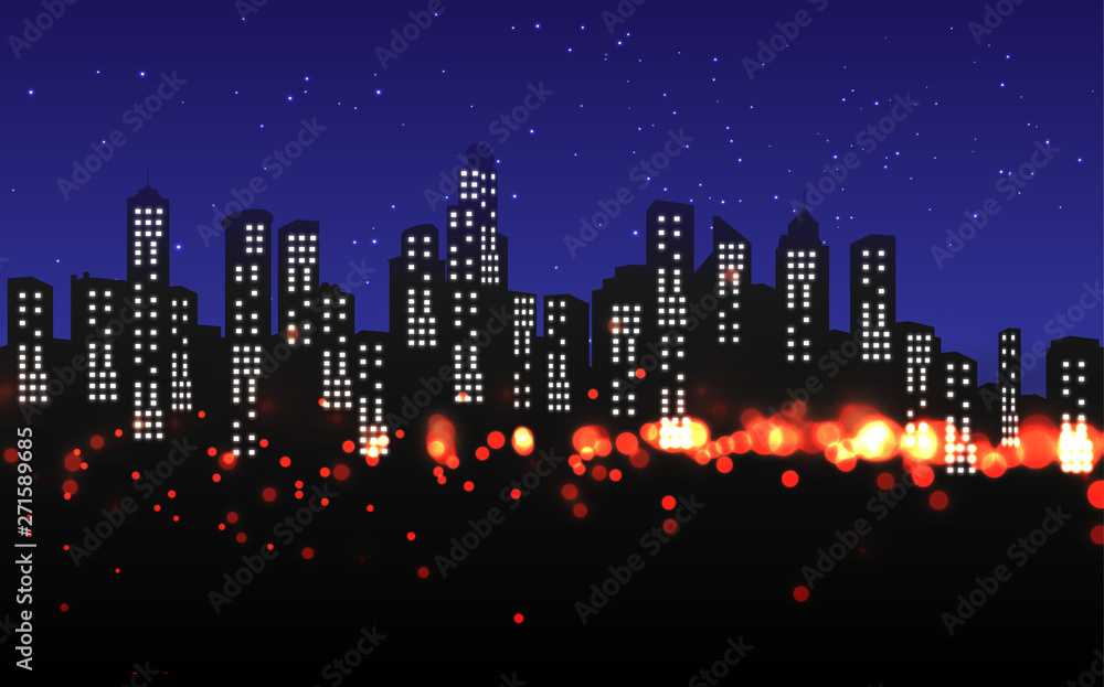 colorful light in the city in the night colorful light in the city in the night
