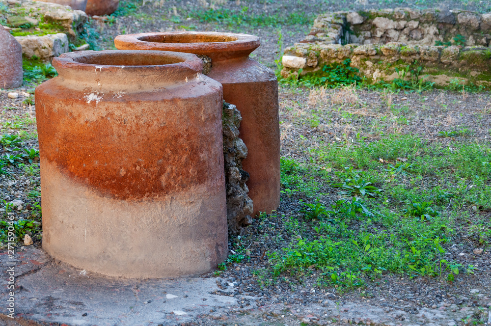 Fototapeta premium Pompeii, the best preserved archaeological site in the world, Italy. Afora for food.Pompeii, the best preserved archaeological site in the world, Italy. Afore for food.