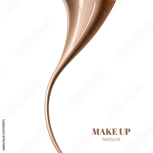 Realistic foundation creamy texture for beauty products ad, 3d effect