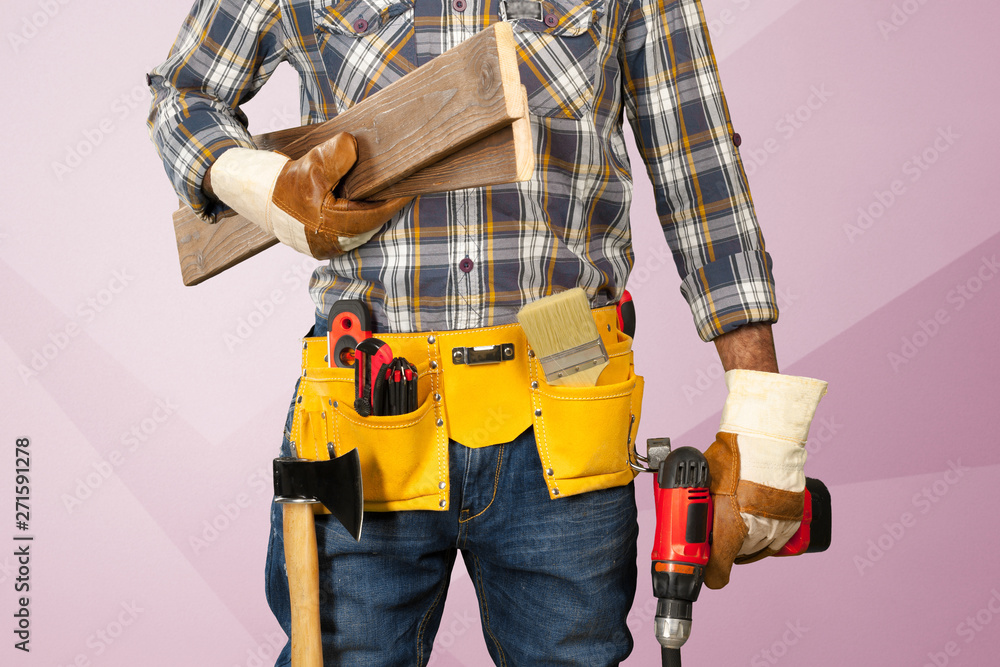 handsome happy workman handsome happy workman