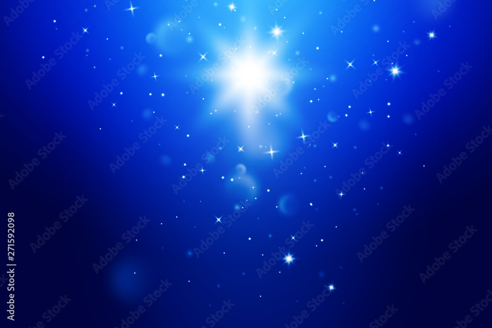 Star burst with sparkles and Light effect. Blue background with glitter texture Star burst with sparkles and Light effect. Blue background with glitter texture