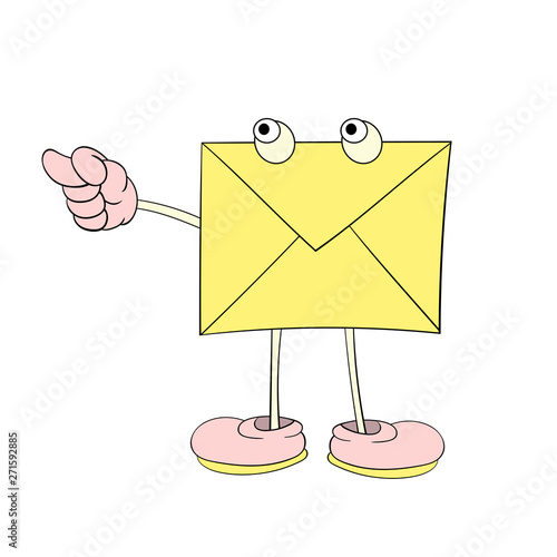 the letter with the eyes shows an indecent gesture, a cartoon figure, an icon, a caricature.