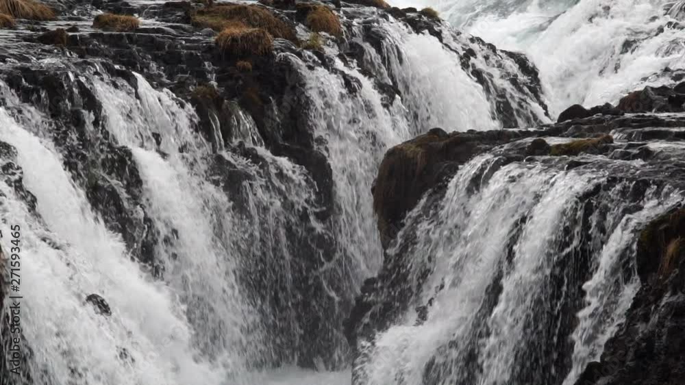 Slow motion waterfall relaxing background Bruarfoss Iceland autumn colors.mov Slow motion waterfall relaxing background Bruarfoss Iceland autumn colors.mov