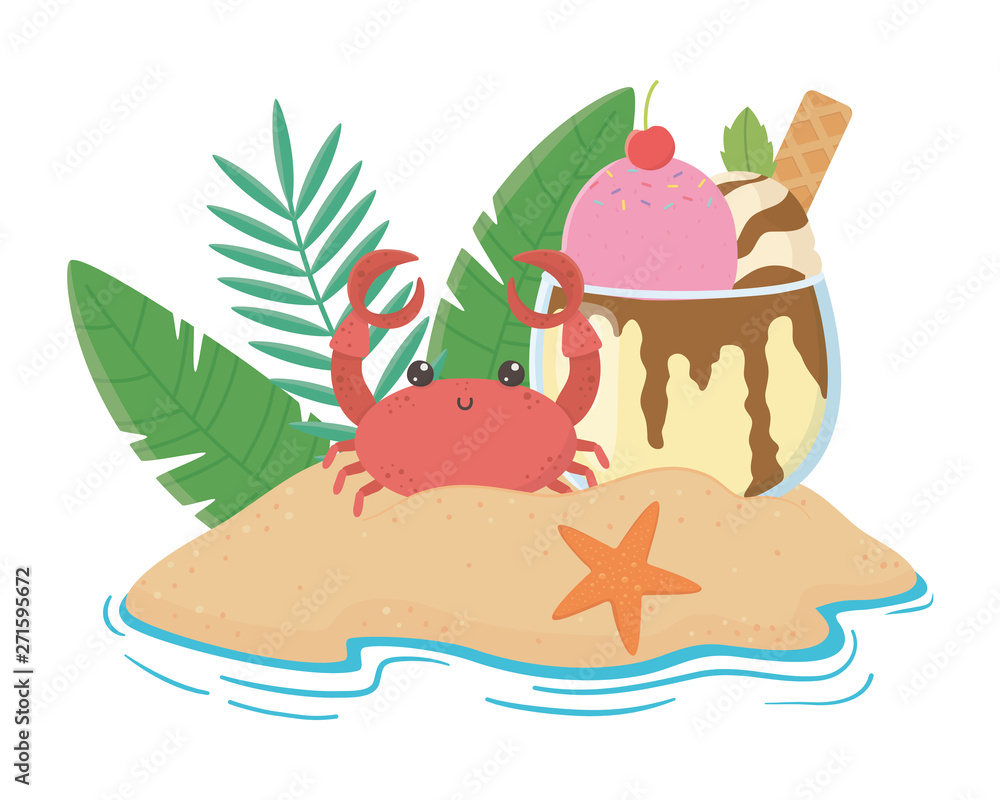 Summer and vacation icon set design Summer and vacation icon set design
