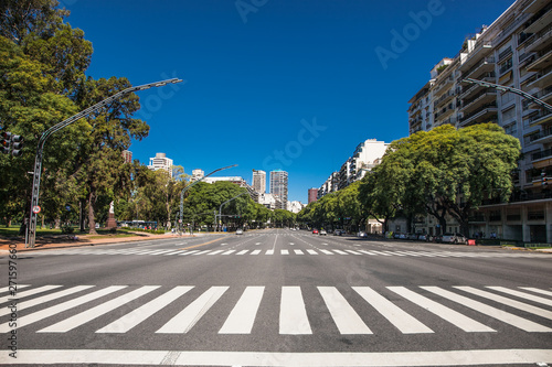 Pedestrian crossing over Av. Pres. Figueroa Alcorta in Buenos Aires, Argentina. photo