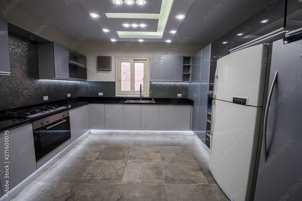 Modern kitchen in a luxury apartment Modern kitchen in a luxury apartment
