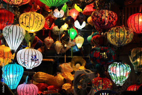 colorful lanterns at night in Hoi An  Vietnam