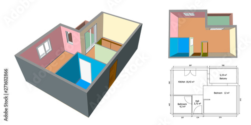 Empty floor plan. Isolated ...