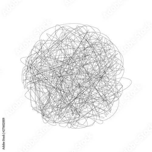 Tangled circle clew. Vector...