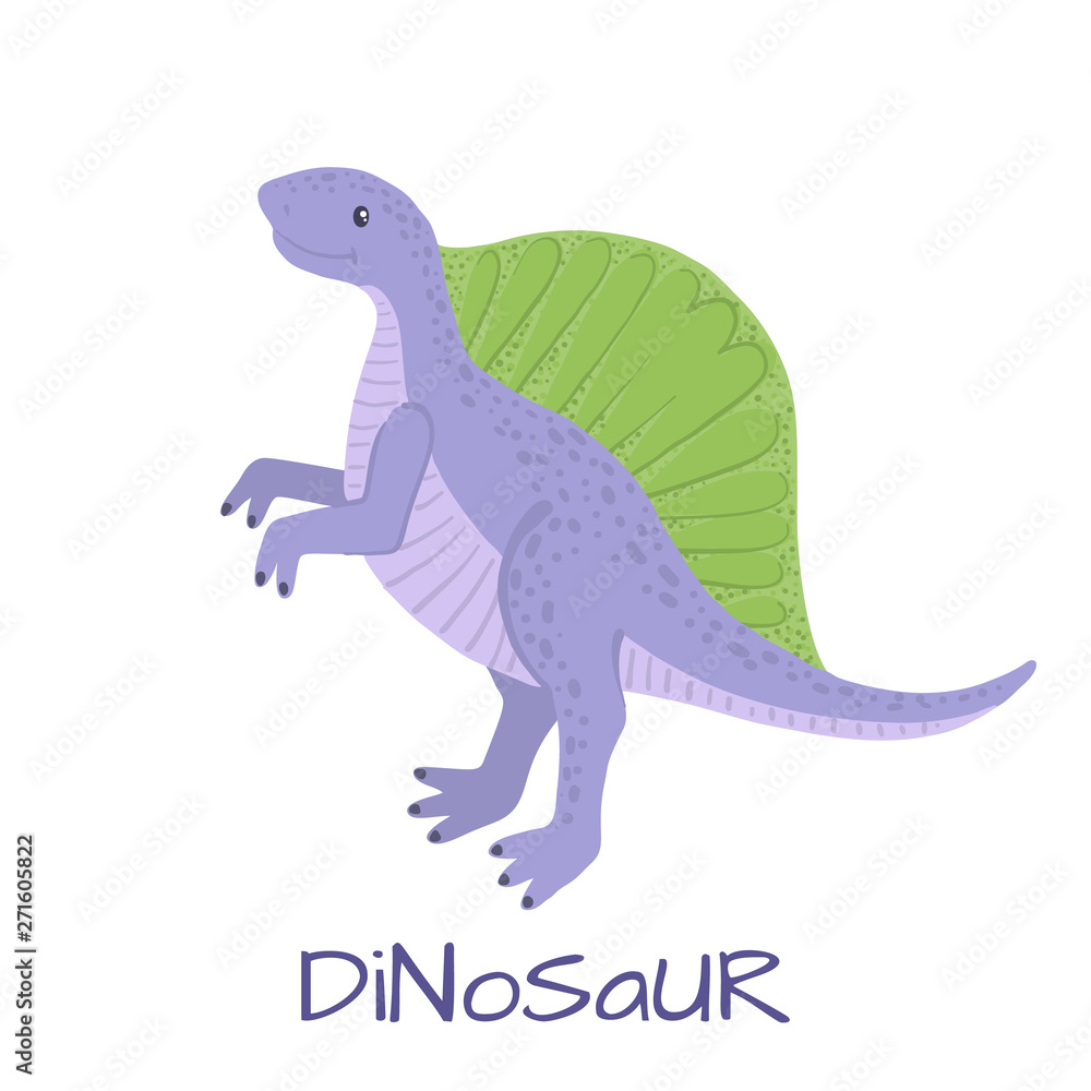 Cute baby spinosaurus dinosaur isolated on white. Cute baby spinosaurus dinosaur isolated on white.