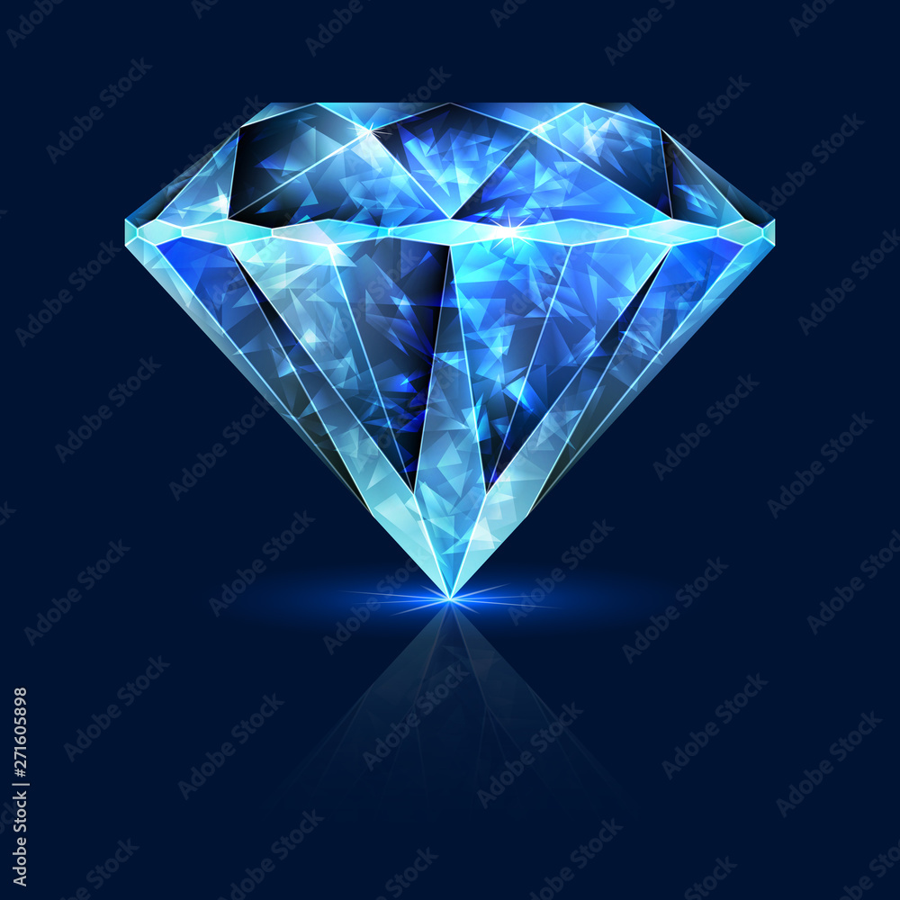 Blue Gemstone Shining Sapphire Crystal Blue Gemstone Shining Sapphire Crystal