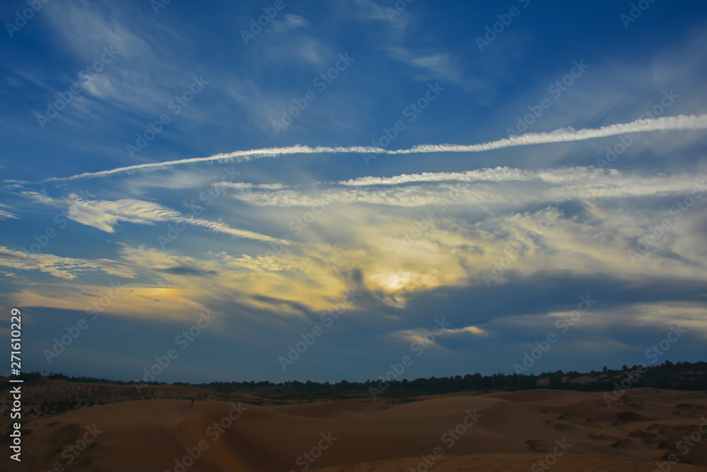 Sand dunes at sunset Sand dunes at sunset
