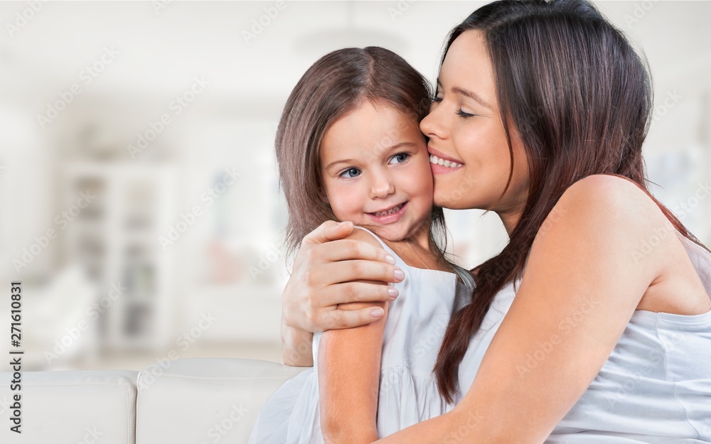 Happy Mother and daughter hugging