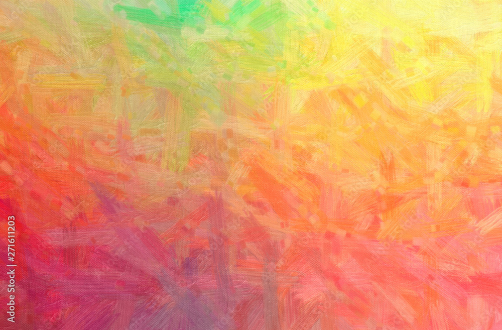 Abstract illustration of green, orange Bristle Brush Oil Paint background