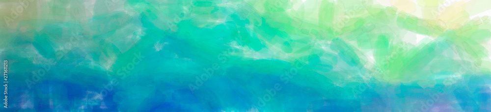 Abstract illustration of blue and green Watercolor background