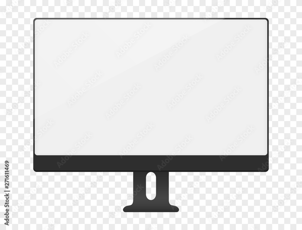 Blank white computer screen mockup. Blank white computer screen mockup.